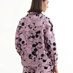 Only Pink & Black Cotton Printed Denim Jacket image 3