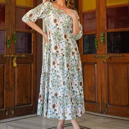 YASH GALLERY Floral Print Maxi Dress image 4