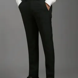 Louis Philippe Green Slim Fit Checks Trousers image 3