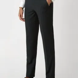 Van Heusen Grey Slim Fit Printed Trousers image 3