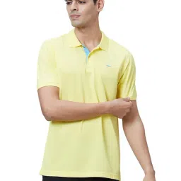 Park Avenue Yellow Slim Fit Polo T-Shirt-image-93