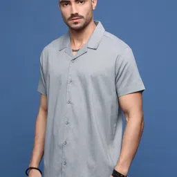showoffff Showoff Grey Cotton Relaxed Fit Shirt image 3
