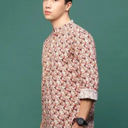 showoffff Showoff Brown Cotton Slim Fit Printed Shirt image 3