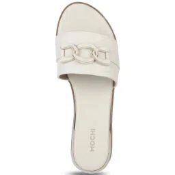Mochi Women's Off White Casual Sandals image 3