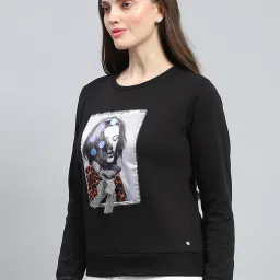 Monte Carlo Black Graphic Print Sweatshirt image 3