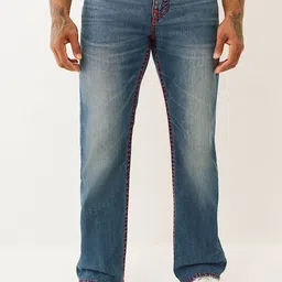 True Religion Men Mid-Rise Light Fade Pure Cotton Bootcut Jeans-image-3