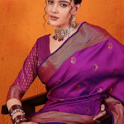 Sangria Woven Design Zari Paithani Saree-image-37