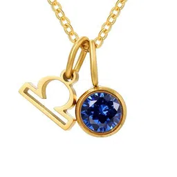 FAB COUTURE Gold-Plated Stainless Steel Zircon Studded Waterproof Circular Pendant & Chain-picture-14