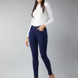 DOLCE CRUDO Navy Skinny Fit Jeans image 4