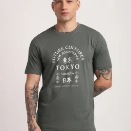 R&B Green Cotton Regular Fit Graphic T-Shirt image 4