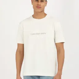Calvin Klein Jeans Beige Cotton Regular Fit T-Shirt-image-23