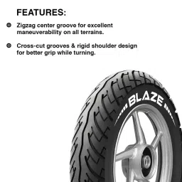 jk tyre JK Tyres Blaze BA23 90/90-12 Tyre and Tube Fitted for Scooter image 3