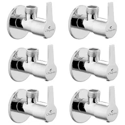 Cliquin Osaka Brass Wall Mount Chrome Finish Angle Valve with Wall Flange (Pack of 6 Pcs)-picture-34