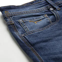 Flying Machine Men Blue Skinny Fit Mid-Rise Heavy Fade Clean Look Stretchable Jeans image 3