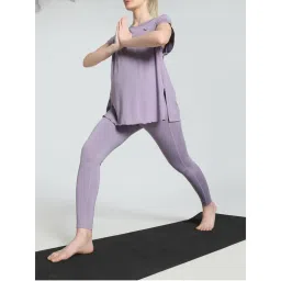 Puma Maternity Fav Forever How 7/8 Womens Purple Tights-image-3