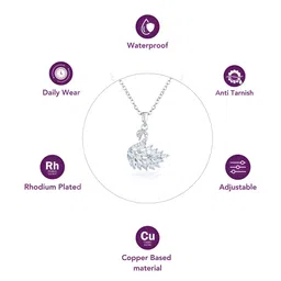 Laviscart Rhodium-Plated Stainless Steel Stones Studded Animal Shaped Pendants With Chains image 5