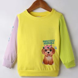 BUMZEE Looper Knit Full Sleeves Dog Printed Sweatshirt - Yellow-picture-31