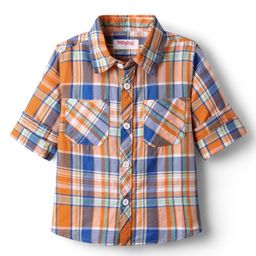 Babyhug Cotton Knit Full Sleeves Checkered Shirt- Multicolor-picture-42