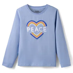 Primo Gino Cotton Knit Full Sleeves T-Shirt with Heart Towel Embroidery - Light Blue-image-43