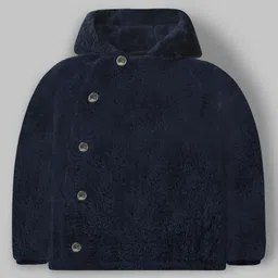 Cherry Crumble By Nitt Hyman Knit Full Sleeves Solid Heavy Winter Hooded Sweatshirt - Navy Blue-picture-17