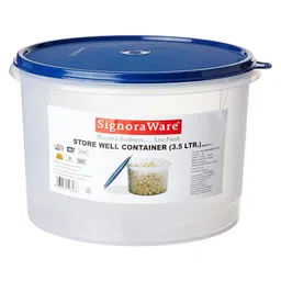Signoraware Store Well Plastic Container | Airtight & BPA Free Kitchen Storage Jar | Ideal for Atta, Grains, Pulses Container | Durable & Stackable Box | (3.5 Litres | Pack of 1 | Mod Blue)-picture-27
