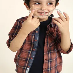 Bonkids 100% Cotton Woven Full Sleeves Checked Shirt - Multi image 4