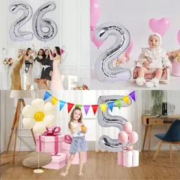 Decor Mantra Number 0 foil balloon 32 inch for birthday decoration items - Silver - Pack of 1 image 5
