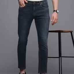 Louis Philippe Jeans Men Navy Blue Slim Fit Low-Rise Stretchable Jeans image 1