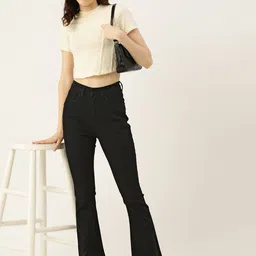 DressBerry Women Flared Bootcut High-Rise Stretchable Jeans-image-56