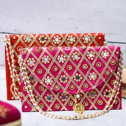 Kuber Industries Set Of 2 Embroidered Envelope Clutches image 1