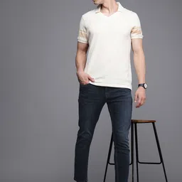 Louis Philippe Jeans Men Navy Blue Slim Fit Low-Rise Stretchable Jeans image 2