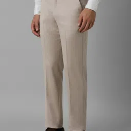 Louis Philippe Beige Slim Fit Trousers image 3