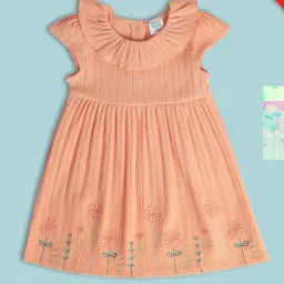 MINIKLUB Peach Baby Girls Cap Sleeve Dress-picture-11