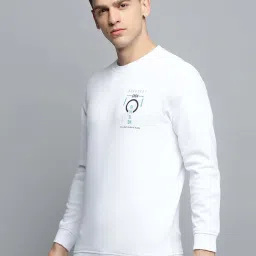 showoffff Showoff White Cotton Regular Fit Printed Sweatshirt image 3