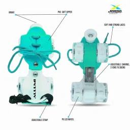 Jaspo Marshall illumi Premium Adjustable Quad Roller Skates (Cyan) Size - 21-27 Cms image 3