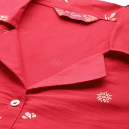 Sangria Ethnic Printed Cuban Collar Straight Kurta image 2