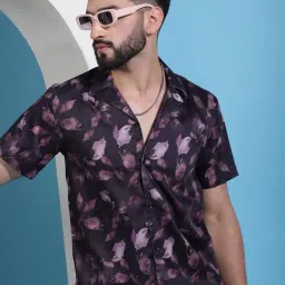 Indian Needle Purple Regular Fit Floral Print Shirt-image-65