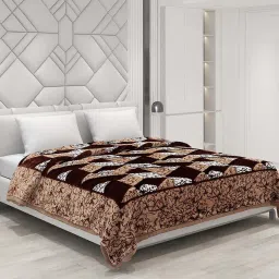 Monte Carlo Brown Polyester 1000 GSM Double Bed Winter Blanket image 3