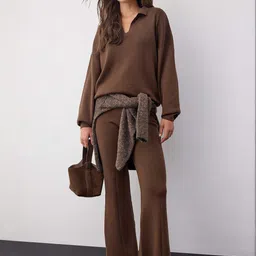 Trendyol Polo Collar Sweatshirt With Trousers Co-Ords-image-0