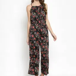 Sera Black Floral Print Jumpsuit-image-82