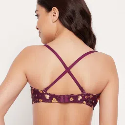 Clovia Maroon Printed Bra image 3