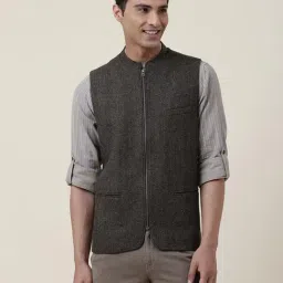 Fabindia Black Slim Fit Nehru Jacket-image-6