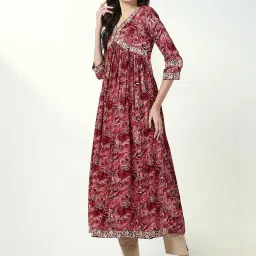 showoffff SHOWOFF Red & White Embroidered Kurta image 3