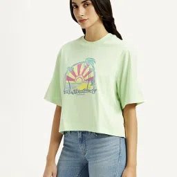 Levi's Green Cotton Relaxed Fit Graphic Top image 3
