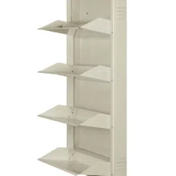 Delite Kom Powder Coated Ivory Wall Mounted Metal Shoe Rack ( 4 Shelves DIY) image 3