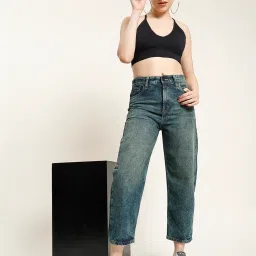 Bene Kleed Blue Cotton Regular Fit High Rise Jeans image 3