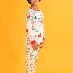 Anthrilo Boys White Printed Pyjama Set image 3