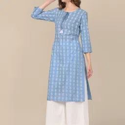 Rangita Purple & Blue Printed Straight Kurti - Pack of 2 image 3