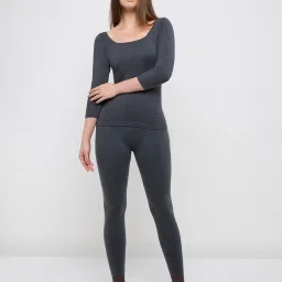 Wunderlove by Westside Charcoal Thermal Wear High-Rise Leggings image 3
