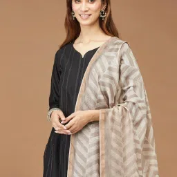 Fabindia Beige Woven Pattern Dupatta image 3
